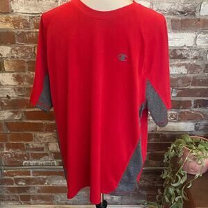 Champion Vapor Red and Gray Athletic Shirt Short Sleeve Shirt Size XL